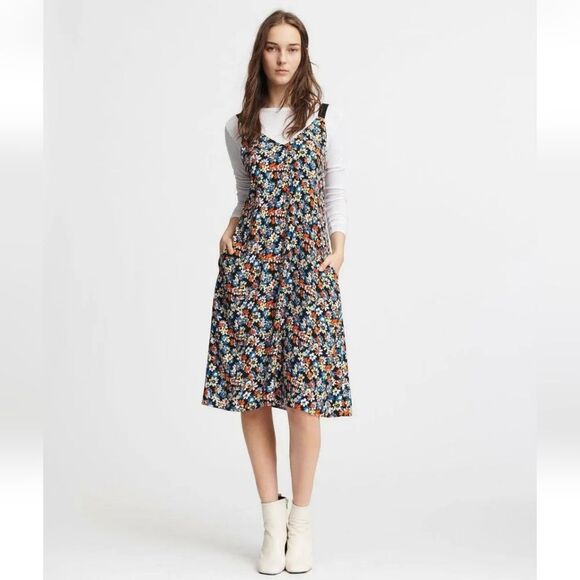 RAG & BONE Multicolored Floral Print Estell V-Neck Tank Slip Midi Dress Size S/P - Picture 11 of 13
